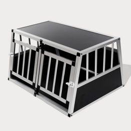 Small Double Door Dog Cage With Separate Board 65a 89cm 06-0771 gmtpet.shop