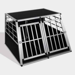 Aluminum Dog cage size 104cm Large Double Door Dog cage 65a 06-0775 gmtpet.shop