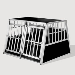 Aluminum Large Double Door Dog cage With Separate board 65a 104 06-0776 gmtpet.shop