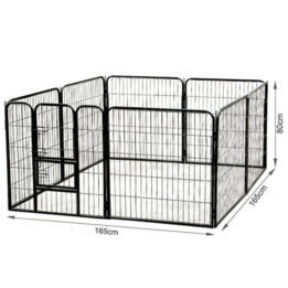 80cm Large Custom Pet Wire Playpen Outdoor Dog Kennel Metal Dog Fence 06-0125 gmtpet.shop