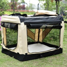 Beige Outdoor Pet Travel Bag Foldable Dog Carrier Bag XL 81cm gmtpet.shop