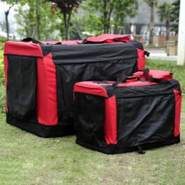Foldable Large Dog Travel Bag 600D Oxford Cloth Outdoor Pet Carrier Bag in Red gmtpet.shop