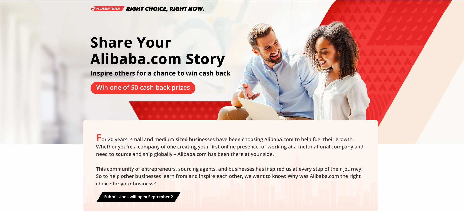 Share Your alibaba Story Inspire others for a chance to win cash back