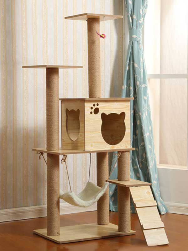 Novo produto por atacado de madeira maciça para gatos, árvore de estimação, estrutura de escalada para gatos 06-1154 gmtpet.shop