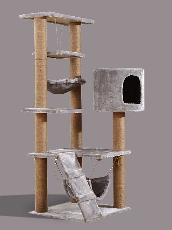 A estrutura de escalada para gatos em árvore de flanela multicamadas OEM de fábrica tem sala para gatos grandes 06-1172 gmtpet.shop