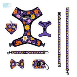 Pet harness factory new dog leash vest-style printed dog harness set small and medium-sized dog leash 109-0021 gmtpet.shop