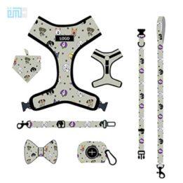 Pet harness factory new dog leash vest-style printed dog harness set small and medium-sized dog leash 109-0022 gmtpet.shop