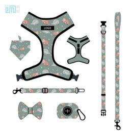 Pet harness factory new dog leash vest-style printed dog harness set small and medium-sized dog leash 109-0025 gmtpet.shop