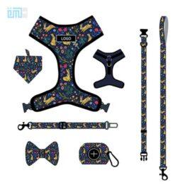 Pet harness factory new dog leash vest-style printed dog harness set small and medium-sized dog leash 109-0027 gmtpet.shop