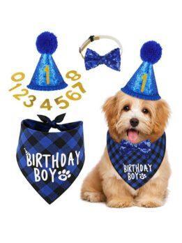Pet party decoration set dog birthday scarf hat bow tie dog birthday decoration supplies 118-37011 gmtpet.shop