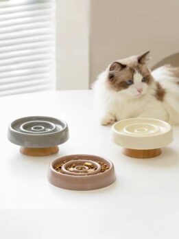 Factory Wholesale ceramic pet slow food bowls cat dog food bowls
