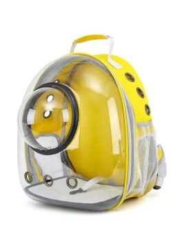 Transparent yellow pet cat backpack with hood 103-45031 gmtpet.shop