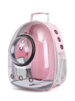 Transparent pink pet cat backpack with hood 103-45032 gmtpet.shop