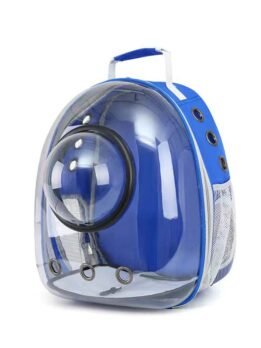 Transparent blue pet cat backpack with hood 103-45033 gmtpet.shop