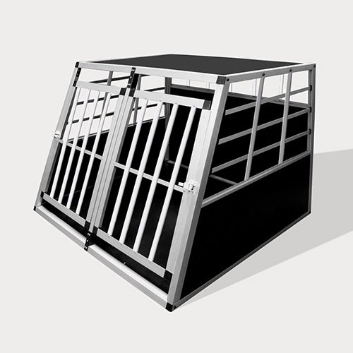 Aluminum Small Double Door Dog cage 89cm 75a 06-0772 Aluminum Dog cage: Pet Products, Dog Goods Small Double Door Dog cage 75a