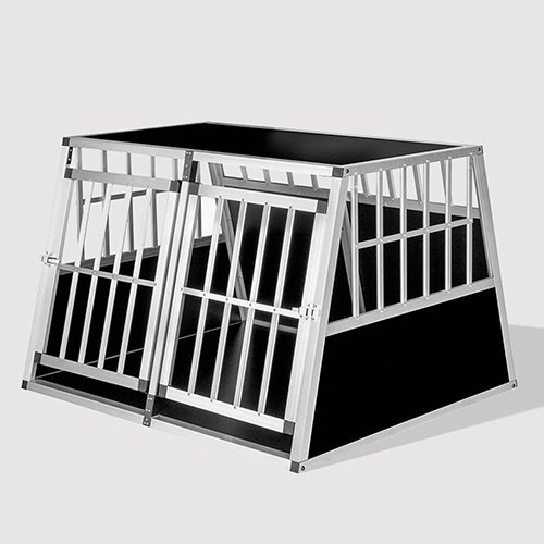 Aluminum Large Double Door Dog cage With Separate board 65a 104 06-0776 Aluminum Dog cage: Pet Products, Dog Goods Large Double Door Dog cage With Separate board 65a 104