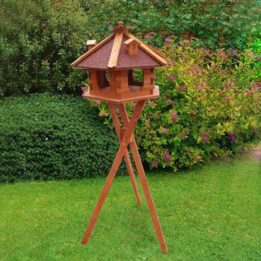 Wood bird feeder wood bird house small hexagonal solar and light 06-0976 Pet products factory wholesaler, OEM Manufacturer & Supplier gmtpet.shop