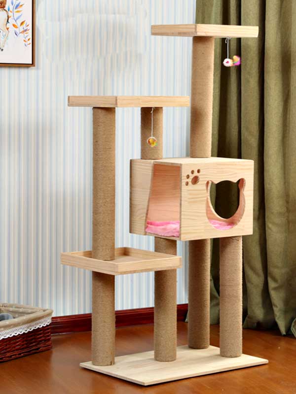 Venda por atacado de madeira maciça para gato, árvore, estrutura de escalada, placa de madeira 06-1167 gmtpet.shop