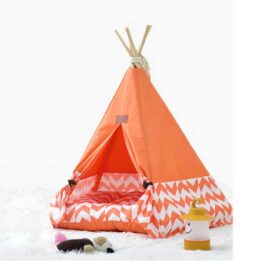 Tent Pet Travel: Cheap Dog Folding Tent Wave Stitching Cotton Canvas House 06-0942 gmtpet.shop