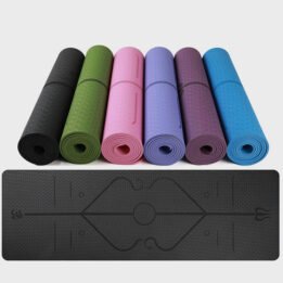 Eco-friendly Multifunction Beginner Yoga Mat With Body Line Thickened Widened Non-slip Custom TPE Yoga Mat gmtpet.shop