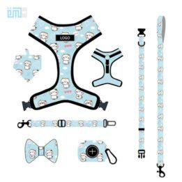 Pet harness factory new dog leash vest-style printed dog harness set small and medium-sized dog leash 109-0007 gmtpet.shop