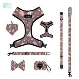 Pet harness factory new dog leash vest-style printed dog harness set small and medium-sized dog leash 109-0010 gmtpet.shop