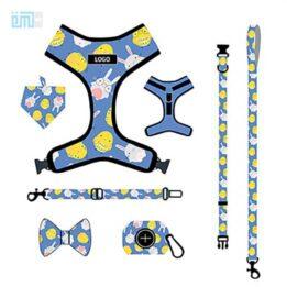 Pet harness factory new dog leash vest-style printed dog harness set small and medium-sized dog leash 109-0018 gmtpet.shop