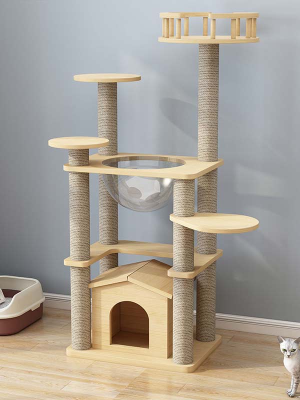 Wholesale cat house - pine solid wood multilayer board cat tree