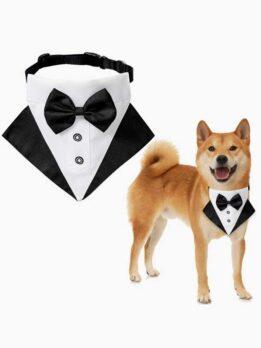 Wedding suit pet drool towel dog collar pet triangle towel pet bow tie wedding suit triangle towel 118-37007 gmtpet.shop