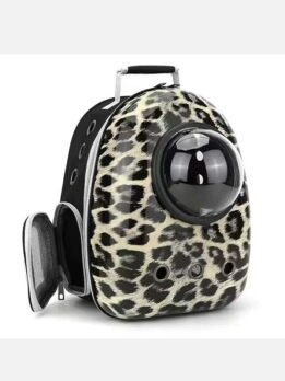 Sand leopard print upgraded side opening pet cat backpack 103-45009 gmtpet.shop