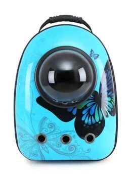 Blue butterfly upgraded side opening pet cat backpack 103-45017 gmtpet.shop