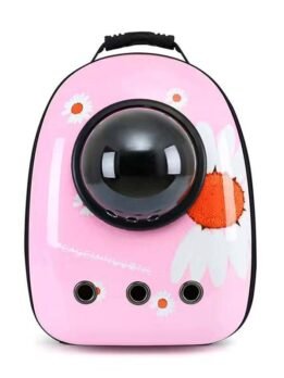 Pink Daisy Upgraded Side Opening Pet Cat Backpack 103-45021 gmtpet.shop