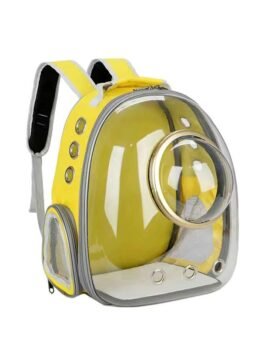 Transparent gold circle yellow pet cat backpack 103-45045 gmtpet.shop