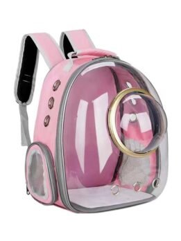 Transparent Gold Ring Pink Pet Cat Backpack 103-45046 gmtpet.shop