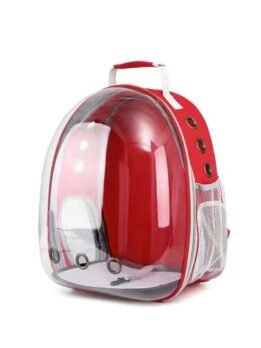 Transparent red pet cat backpack with side opening 103-45052 gmtpet.shop