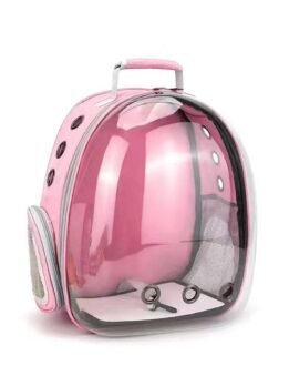 Wholesale Transparent pink pet cat backpack with side opening bag