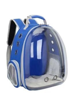 Transparent blue pet cat backpack with side opening 103-45055 gmtpet.shop