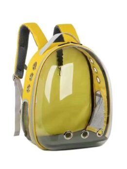 Transparent yellow pet cat backpack with side opening 103-45056 gmtpet.shop