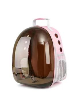Side opening brown transparent pink pet cat backpack 103-45060 gmtpet.shop