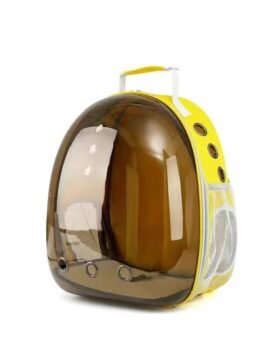 Side opening brown transparent yellow pet cat backpack 103-45063 gmtpet.shop